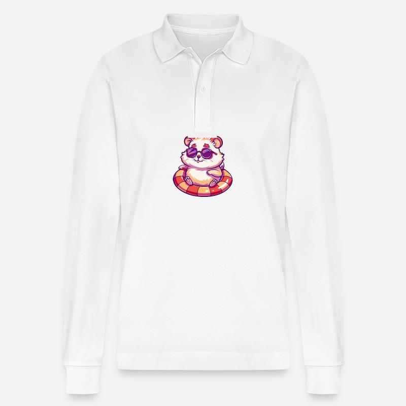Hamster Bande Dessinée Cool - Polo à manches longues bio PREPSTER Stanley/Stella Unisexe - blanc