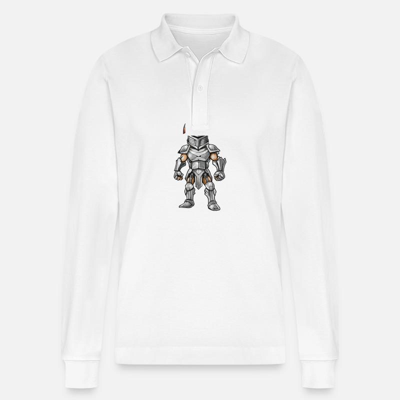 Spartaner Gladiator - Stanley/Stella Unisex Bio-Langarm-Poloshirt Prepster - Weiß