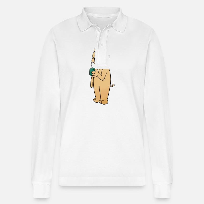 Trinkpäckchen - Stanley/Stella Unisex Bio-Langarm-Poloshirt Prepster - Weiß