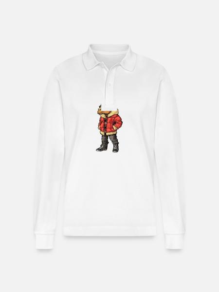 Kamel Lustig Winter - Stanley/Stella Unisex Bio-Langarm-Poloshirt Prepster - Weiß