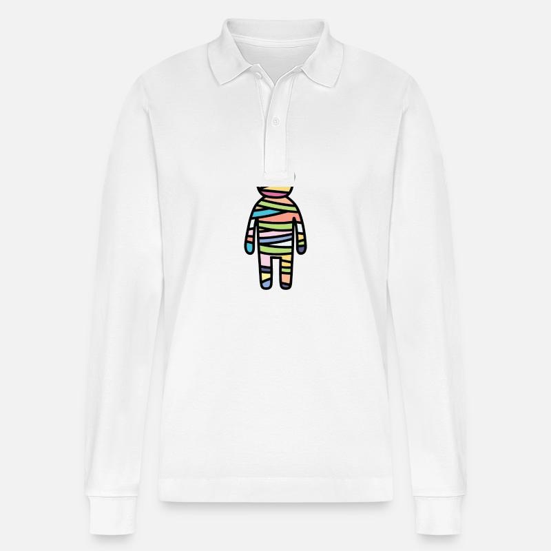 Mumie Halloween Comic - Stanley/Stella Unisex Bio-Langarm-Poloshirt Prepster - Weiß