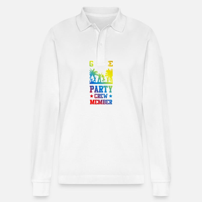 Greece Party Crew - Stanley/Stella Unisex Bio-Langarm-Poloshirt Prepster - Weiß