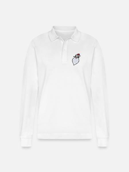 Weihnachtsmann & Co. KG Stickmotiv Weihnachtsmann - Stanley/Stella Unisex Bio-Langarm-Poloshirt Prepster - Weiß