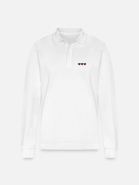 Three Lives - Stanley/Stella Organic Unisex Long-Sleeved Polo Shirt Prepster - white
