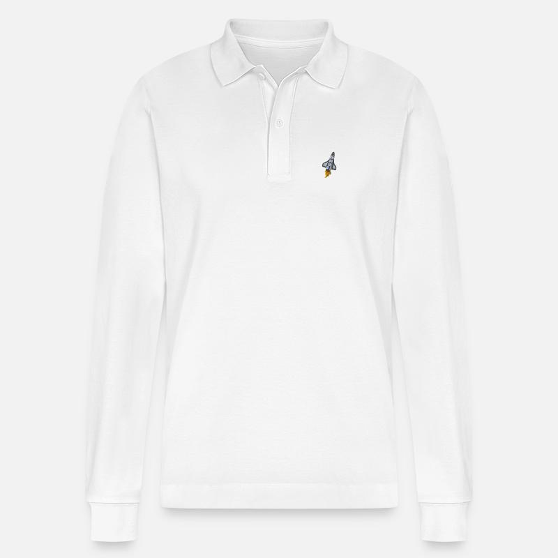 Space shuttle - Stanley/Stella Unisex Bio-Langarm-Poloshirt Prepster - Weiß