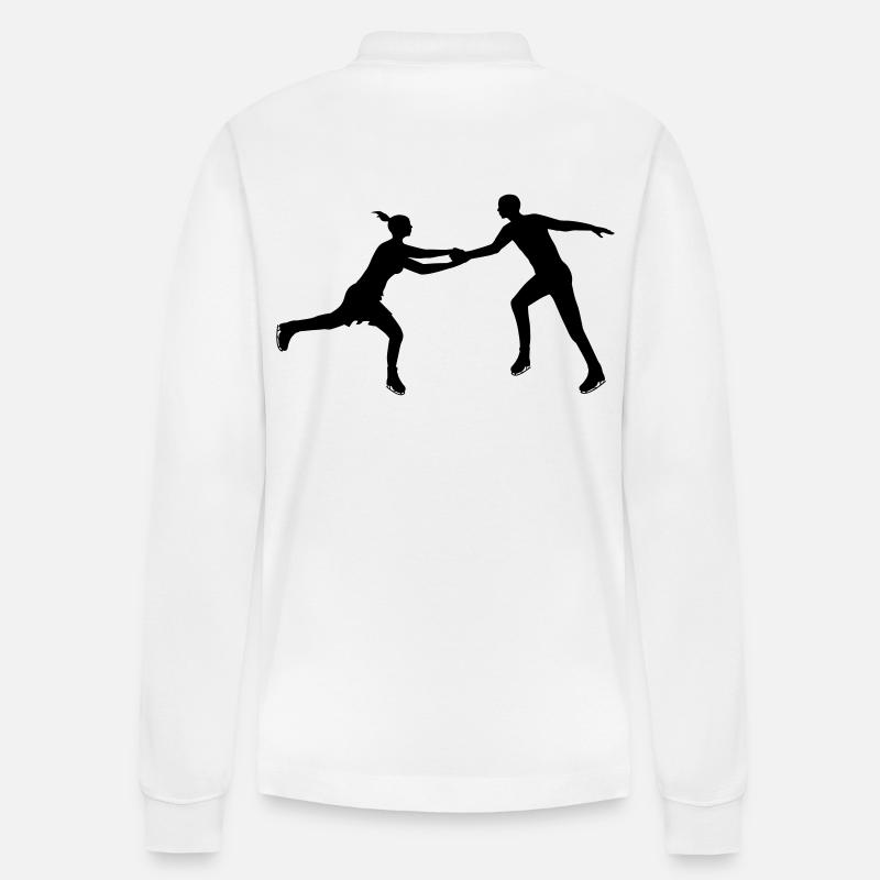 Eiskunstlauf Paar im Einklang - Stanley/Stella Unisex Bio-Langarm-Poloshirt Prepster - Weiß