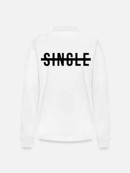 No longer single - Stanley/Stella Organic Unisex Long-Sleeved Polo Shirt Prepster - white
