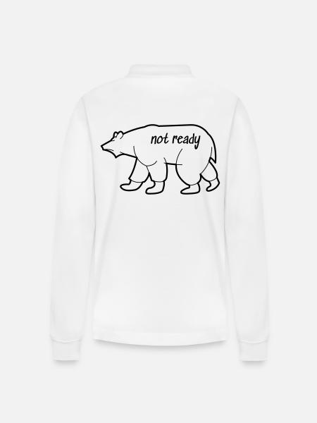 Eisbär Zeichnung - Stanley/Stella Unisex Bio-Langarm-Poloshirt Prepster - Weiß
