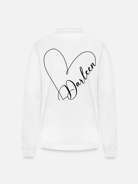 Darleen Nom Heartline - Polo à manches longues bio PREPSTER Stanley/Stella Unisexe - blanc