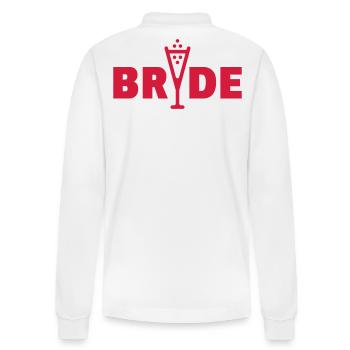 Bride Bubbly (Hen Night Bachelorette Party / Red) - Stanley/Stella Organic Unisex Long-Sleeved Polo Shirt Prepster - white - Back - Anna (173cm)