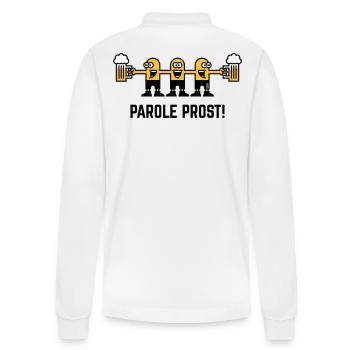 Parole Prost! (Bier / Biertrinker / 3C) - Stanley/Stella Unisex Bio-Langarm-Poloshirt Prepster - Weiß - Hinten - Anna (173cm)