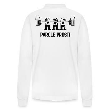 Parole Prost! (Bier / Biertrinker / 1C) - Stanley/Stella Unisex Bio-Langarm-Poloshirt Prepster - Weiß - Hinten - Anna (173cm)