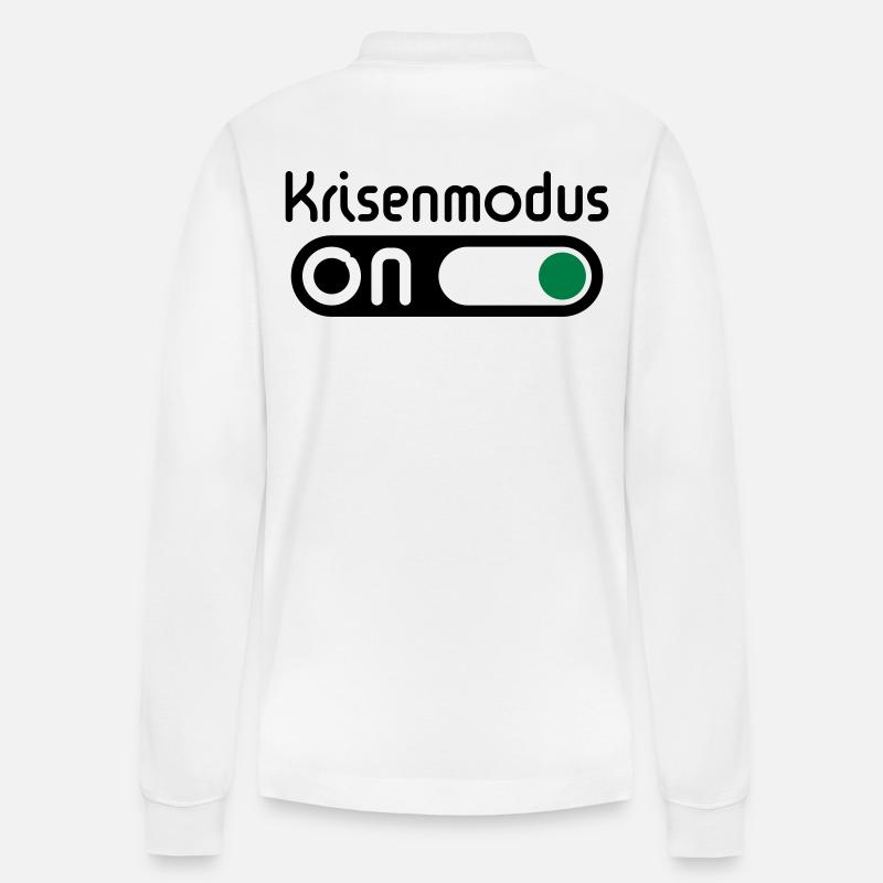 Krisenmodus On (Pos) - Stanley/Stella Unisex Bio-Langarm-Poloshirt Prepster - Weiß
