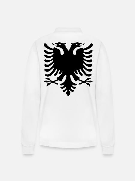 Kosovo - Stanley/Stella Organic Unisex Long-Sleeved Polo Shirt Prepster - white