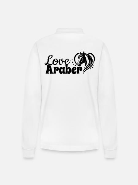 Het Arabische Hoofd van het Paard van het Liefdeshart - Stanley/Stella uniseks bio poloshirt met lange mouwen Prepster - wit