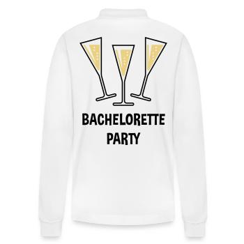 Bachelorette Party (Sektgläser Trichter Zu / 2C) - Stanley/Stella Unisex Bio-Langarm-Poloshirt Prepster - Weiß - Hinten - Anna (173cm)