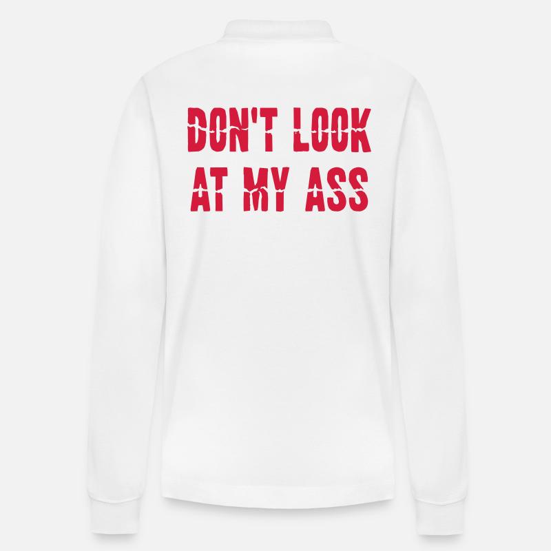 Dont Look At My Ass - Stanley/Stella Unisex Bio-Langarm-Poloshirt Prepster - Weiß