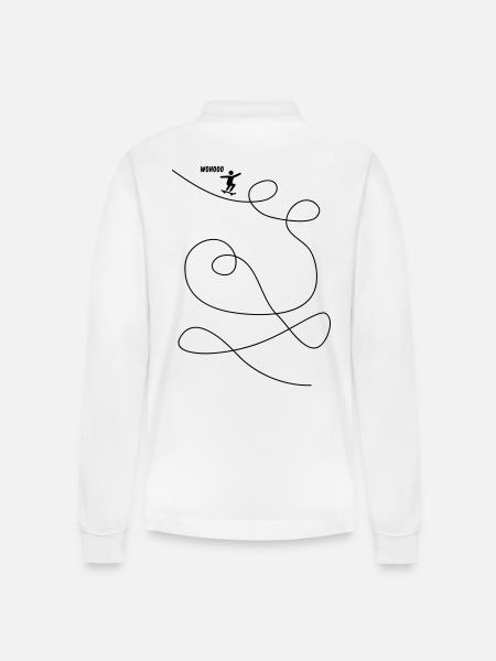 Skateboarder Makes Looping Gift - Stanley/Stella Organic Unisex Long-Sleeved Polo Shirt Prepster - white