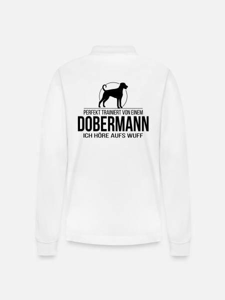DOBERMANN wuff - Stanley/Stella Unisex Bio-Langarm-Poloshirt Prepster - Weiß