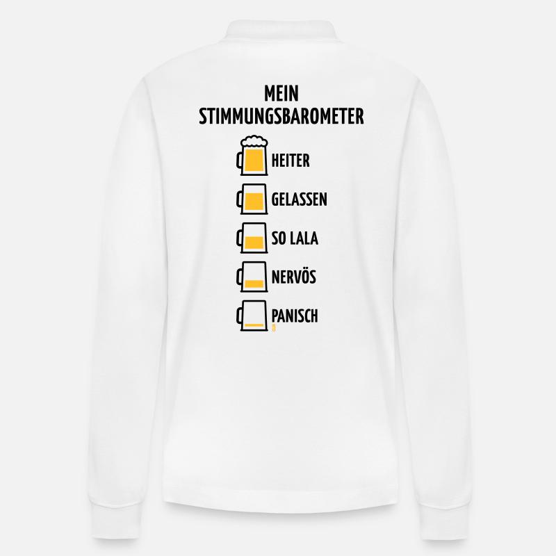 Mein Stimmungsbarometer (Bier / V1 / POS) - Stanley/Stella Unisex Bio-Langarm-Poloshirt Prepster - Weiß