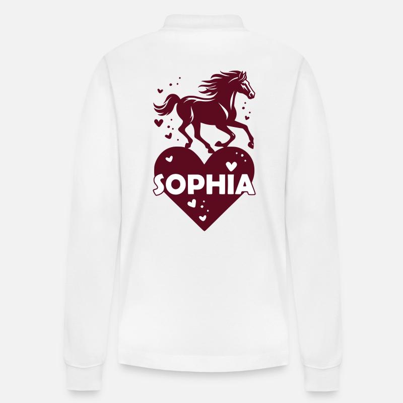 Sophia Nom Prénom Pferdeherz - Polo à manches longues bio PREPSTER Stanley/Stella Unisexe - blanc