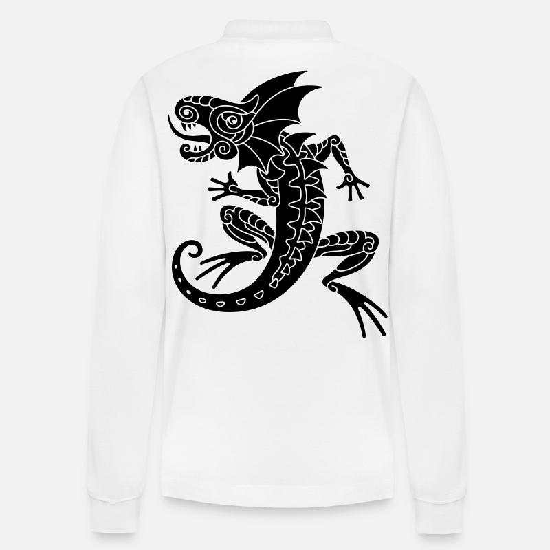 Echse - Stanley/Stella Unisex Bio-Langarm-Poloshirt Prepster - Weiß