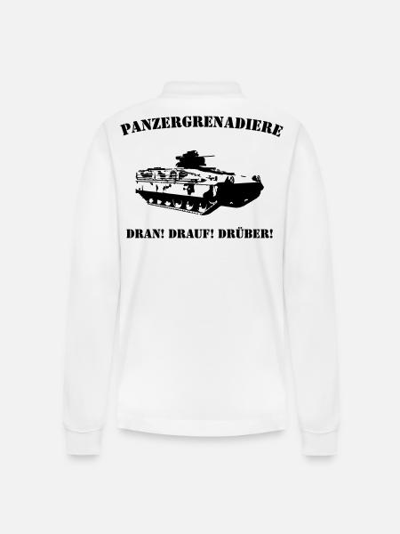 Panzergrenadiere Logo - Stanley/Stella Unisex Bio-Langarm-Poloshirt Prepster - Weiß