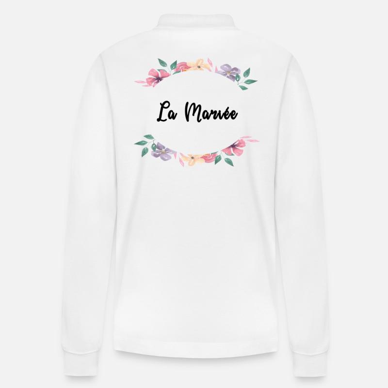 Blumenthema - Die Braut - Stanley/Stella Unisex Bio-Langarm-Poloshirt Prepster - Weiß