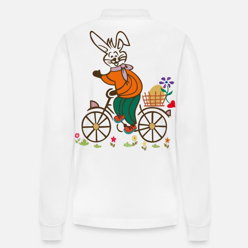 Easter , Easter Egg, Easter - Stanley/Stella Organic Unisex Long-Sleeved Polo Shirt Prepster - white