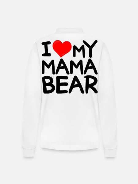 Jeg elsker min mor bjørn - jeg elsker min mor bjørn - Stanley/Stella Prepster økologisk unisex langærmet poloshirt - hvid