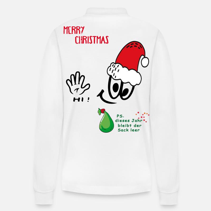 Weihnachtsmann, Merry Christmas, Comic - Stanley/Stella Unisex Bio-Langarm-Poloshirt Prepster - Weiß