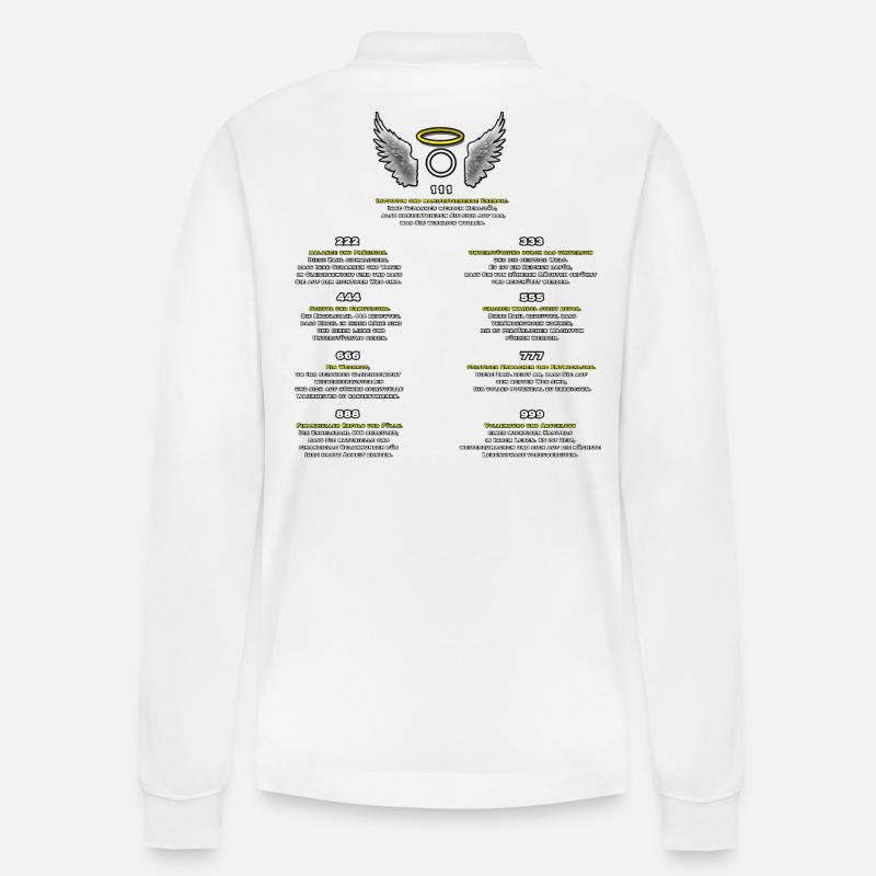 Engelzahlen Muster der Manifestation - Stanley/Stella Unisex Bio-Langarm-Poloshirt Prepster - Weiß