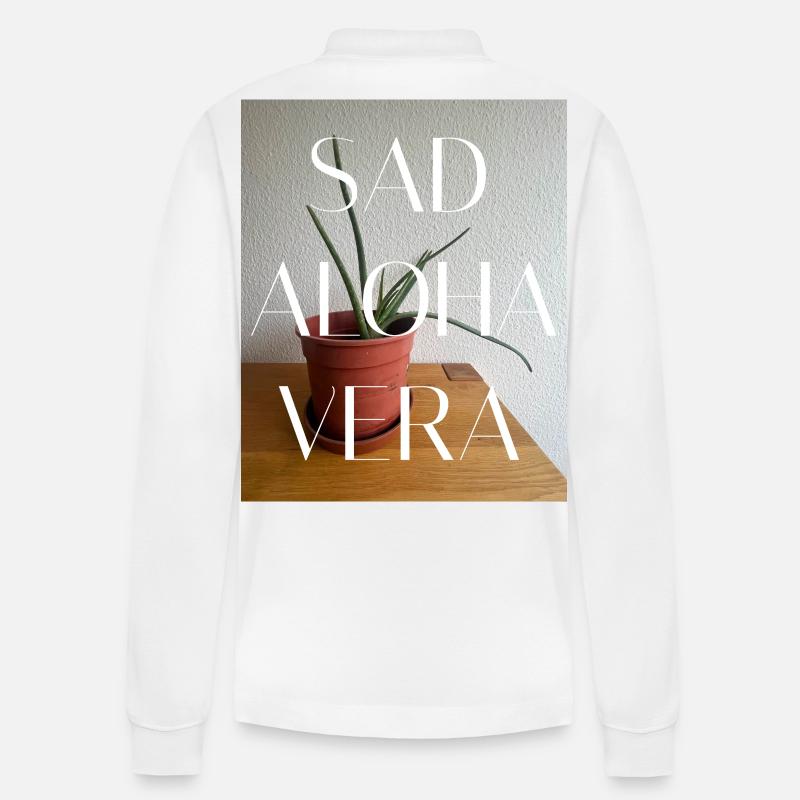 SAV-FFFFFF SAD ALOHA VERA - Stanley/Stella Unisex Bio-Langarm-Poloshirt Prepster - Weiß