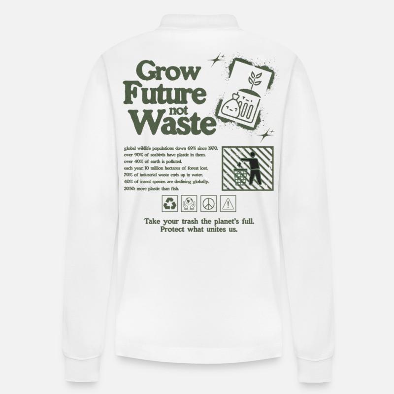 Déclaration de croissance durable Imprimer - Polo à manches longues bio PREPSTER Stanley/Stella Unisexe - blanc