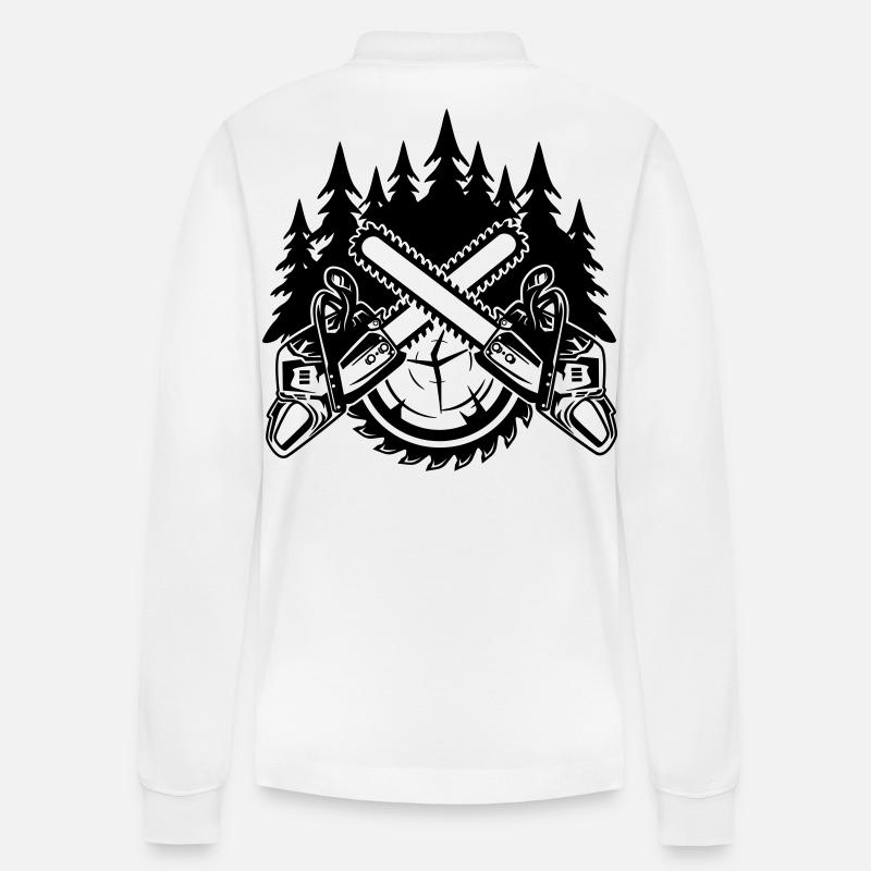 Motorsägen - Stanley/Stella Unisex Bio-Langarm-Poloshirt Prepster - Weiß