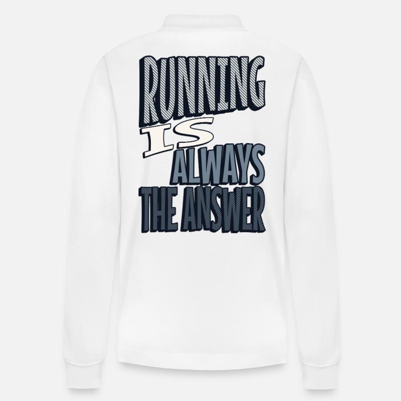 Running is always the answer - Stanley/Stella Unisex Bio-Langarm-Poloshirt Prepster - Weiß