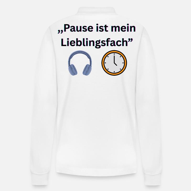 Lustiger Schuldspruch  - Stanley/Stella Unisex Bio-Langarm-Poloshirt Prepster - Weiß