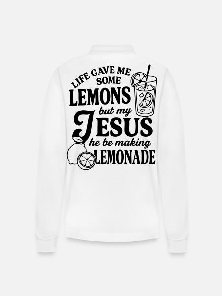 Life gave me lemons - Stanley/Stella Organic Unisex Long-Sleeved Polo Shirt Prepster - white