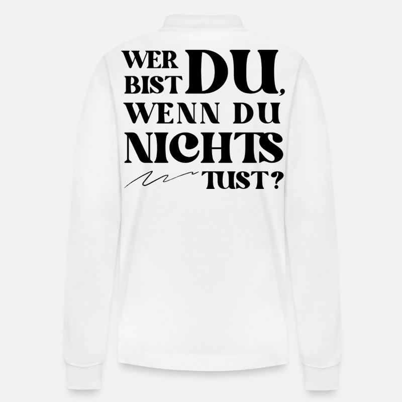 Wer bist Du Retro Statement - Stanley/Stella Unisex Bio-Langarm-Poloshirt Prepster - Weiß