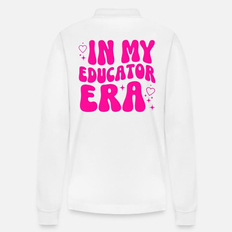 Educator Profession Training Pedagogy Gift - Stanley/Stella Organic Unisex Long-Sleeved Polo Shirt Prepster - white