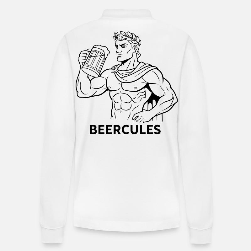 Beercules - Stanley/Stella Unisex Bio-Langarm-Poloshirt Prepster - Weiß