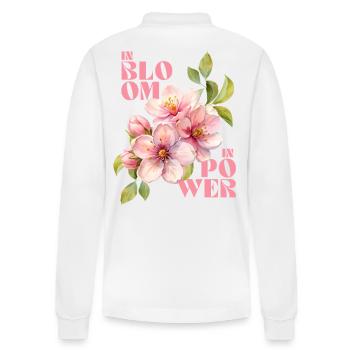 IN BLOOM - IN POWER - Stanley/Stella Organic Unisex Long-Sleeved Polo Shirt Prepster - white - Back - Anna (173cm)