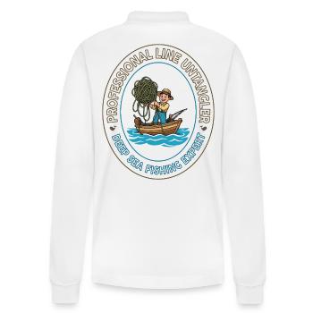 Emblème de l’expert en pêche en haute mer - Polo à manches longues bio PREPSTER Stanley/Stella Unisexe - blanc - Dos - Anna (173cm)