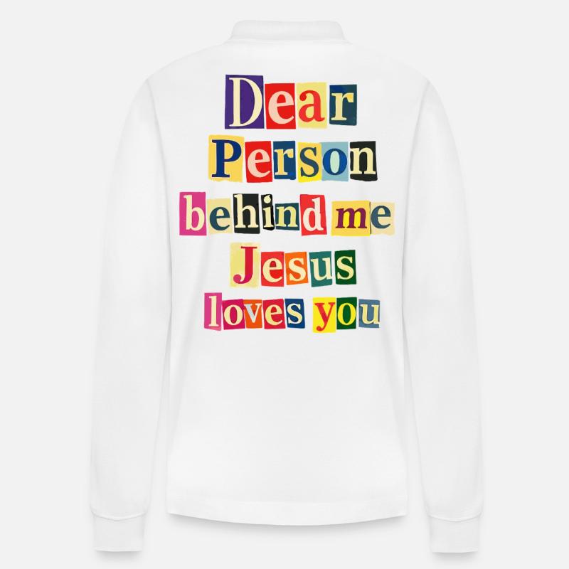 Jesus liebt dich positive Botschaft - Stanley/Stella Unisex Bio-Langarm-Poloshirt Prepster - Weiß