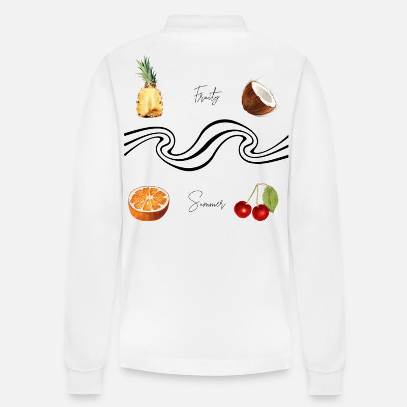 fruity summer - Stanley/Stella Unisex Bio-Langarm-Poloshirt Prepster - Weiß