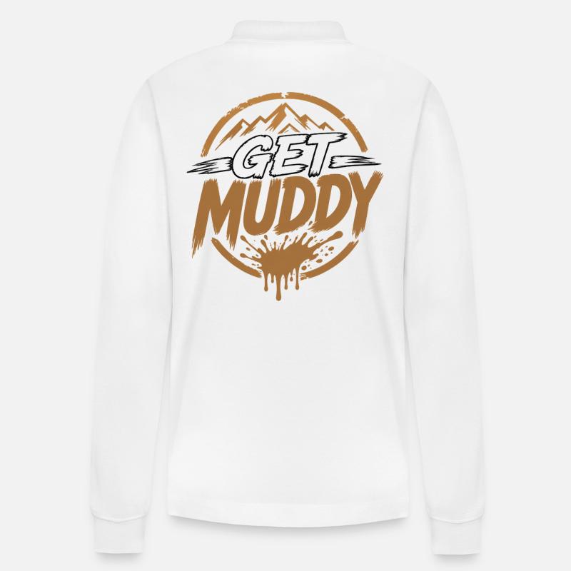 Get Muddy - Stanley/Stella Unisex Bio-Langarm-Poloshirt Prepster - Weiß
