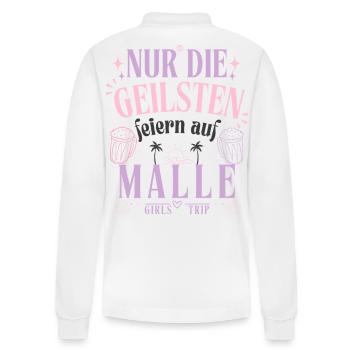 Mallorca Mädels Tour Gruppenoutfit - Stanley/Stella Unisex Bio-Langarm-Poloshirt Prepster - Weiß - Hinten - Anna (173cm)