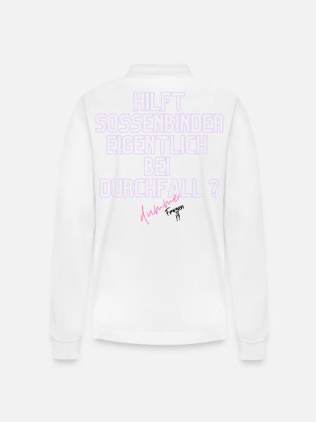 Durchfall Humor Neontext - Stanley/Stella Unisex Bio-Langarm-Poloshirt Prepster - Weiß
