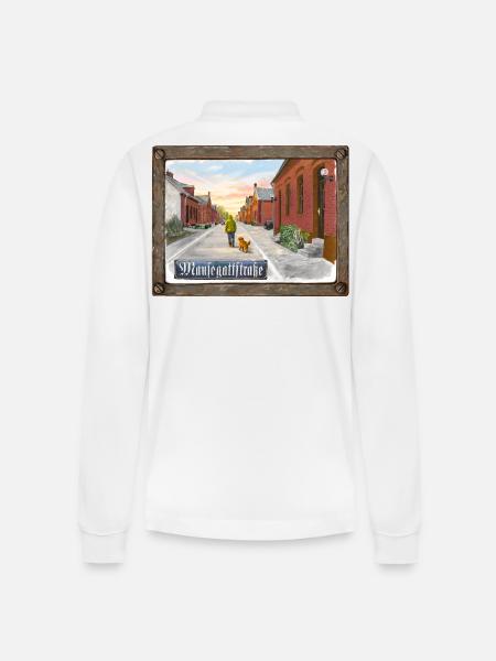 Mausegattstraße – Ruhrpott - Stanley/Stella Unisex Bio-Langarm-Poloshirt Prepster - Weiß