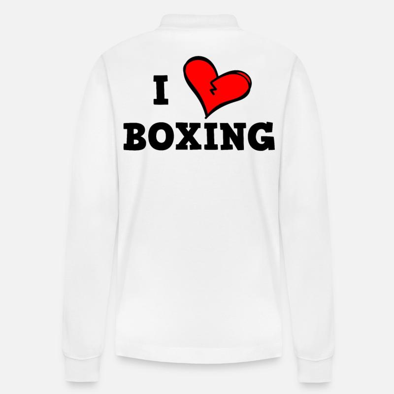 J’adore la boxe - Polo à manches longues bio PREPSTER Stanley/Stella Unisexe - blanc